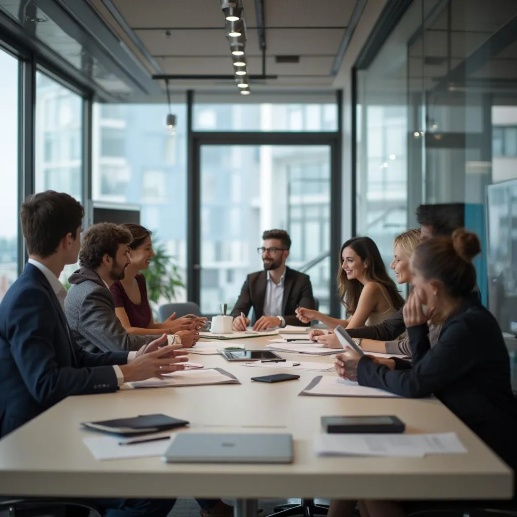 Reunión con clientes internacionales
